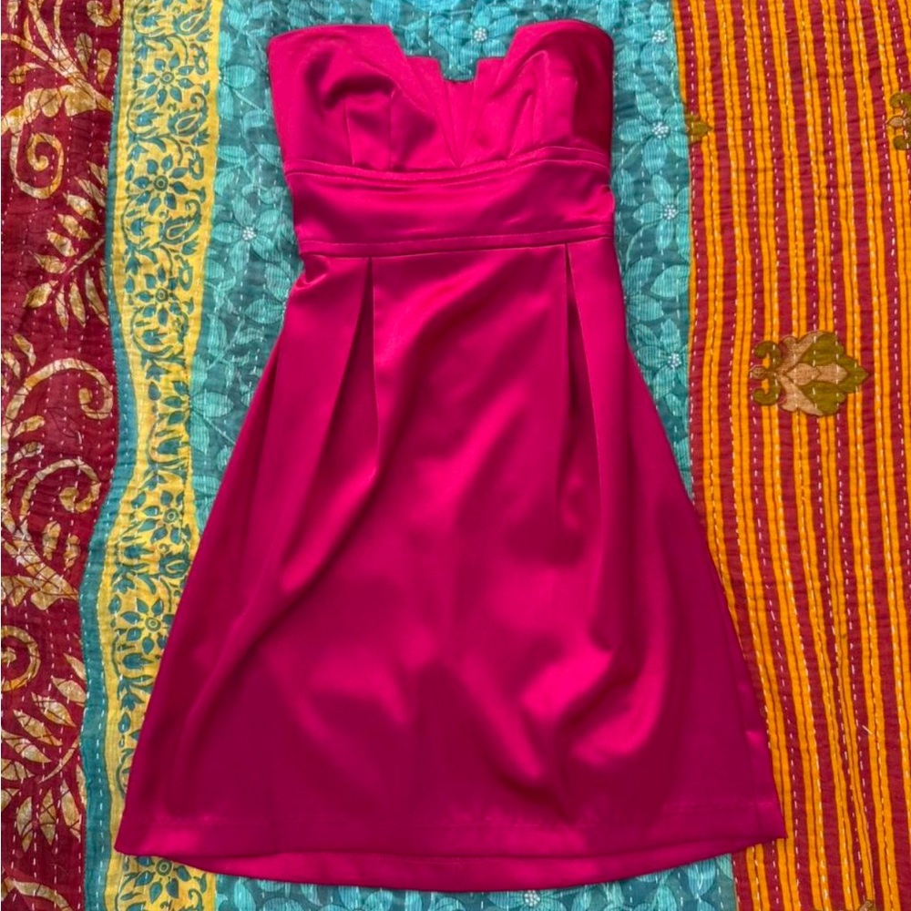 Teeze Me Strapless Fuchsia Cocktail Dress, Size 3 (S)